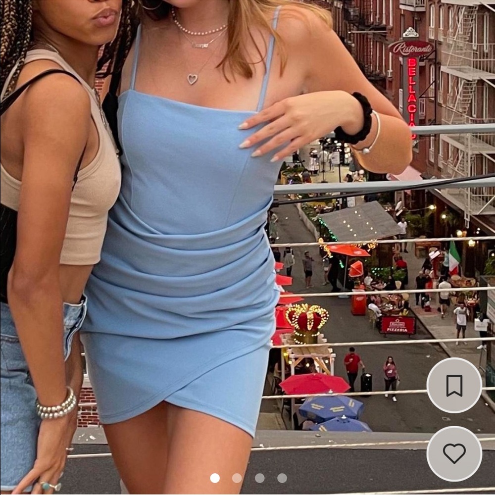 Blue Bodycon Mini Dress